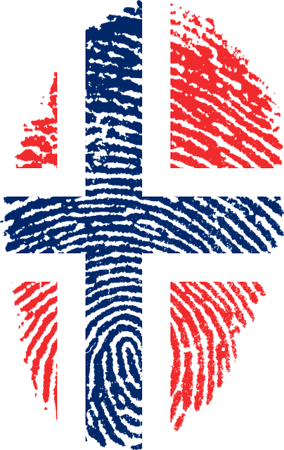 Otisk prstu s norskou vlajkou